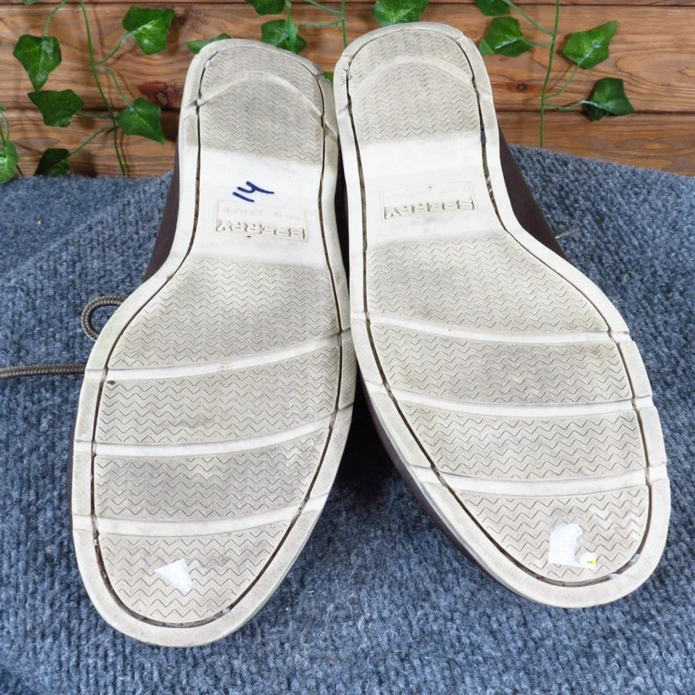 Sperry Authentic Original Mens Boat Shoes Size 11.5 Nautical Dark Brown Leather